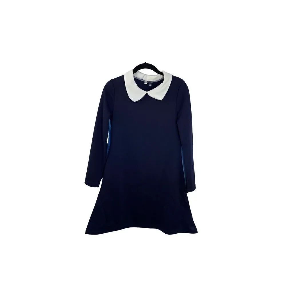 Wednesday, AddamsΒ 50% off navy blue Peter Pan, long sleeve dressβsizeβmedium